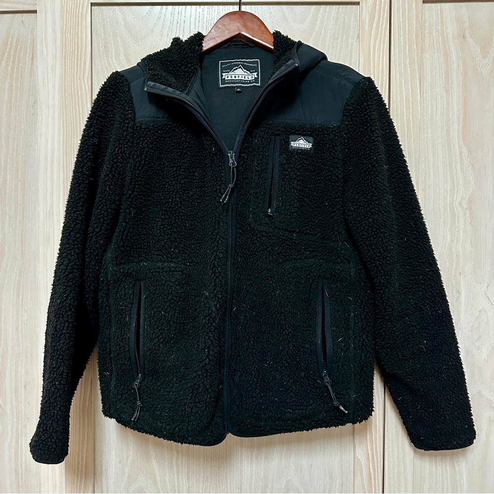 Penfield Black Fleece Hoodie Jacket Size M